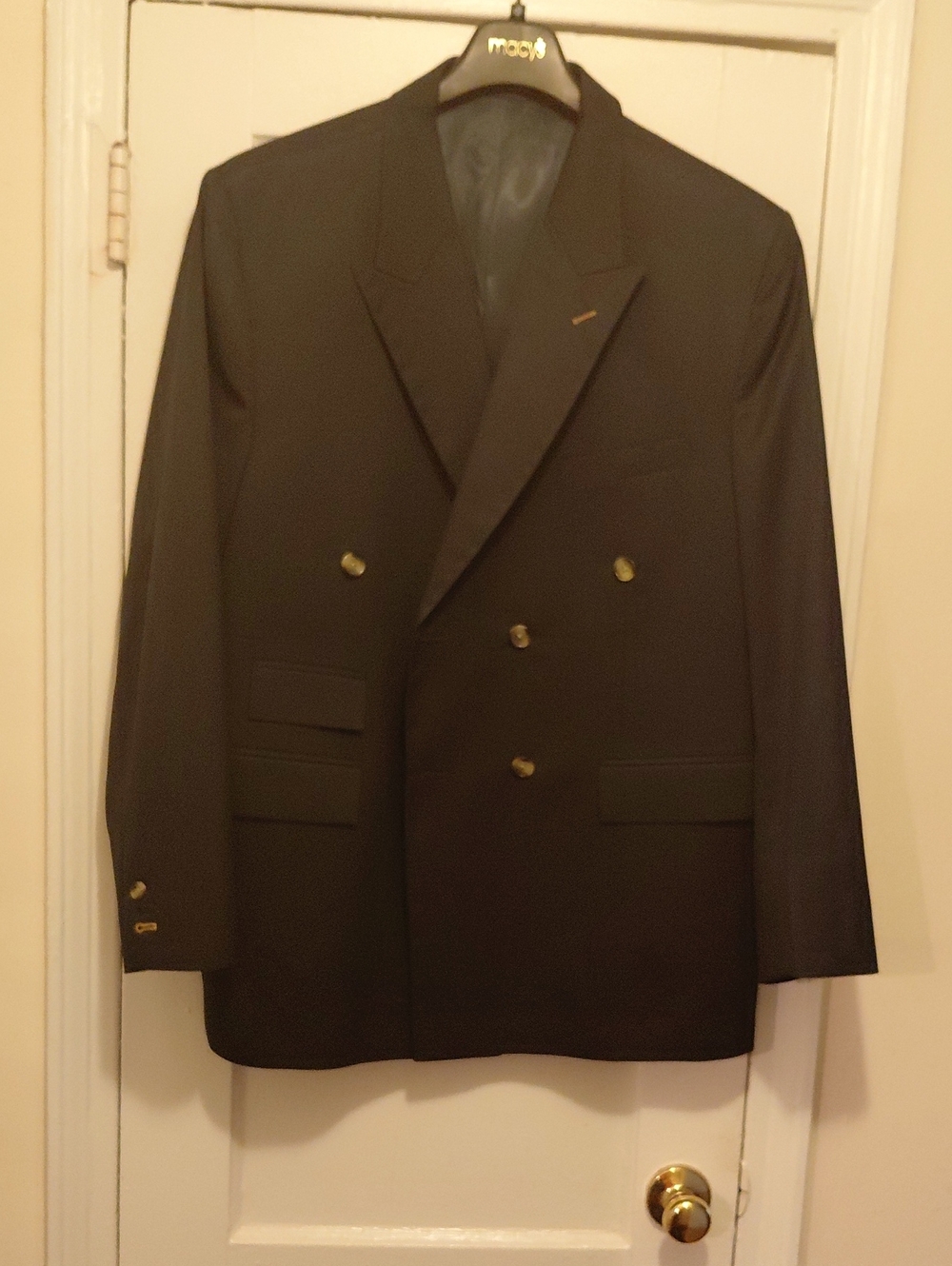 Men's Custom Double-Breasted Navy Blazer
